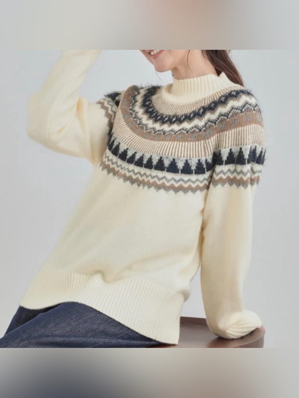 J CREW FAIR ISLE YOKE SWEATER